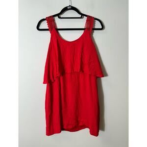 Maeve by Anthropologie Red Orange Crochet Strap Tank Top Sz 0P